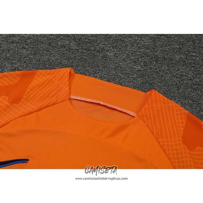 Chandal del Barcelona 2022-2023 Manga Corta Naranja - Pantalon Corto